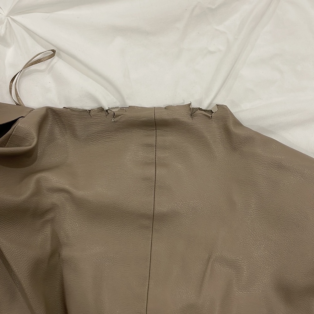 Zara Faux Leather Waterfall Open Front Jacket - Picture 5 of 7